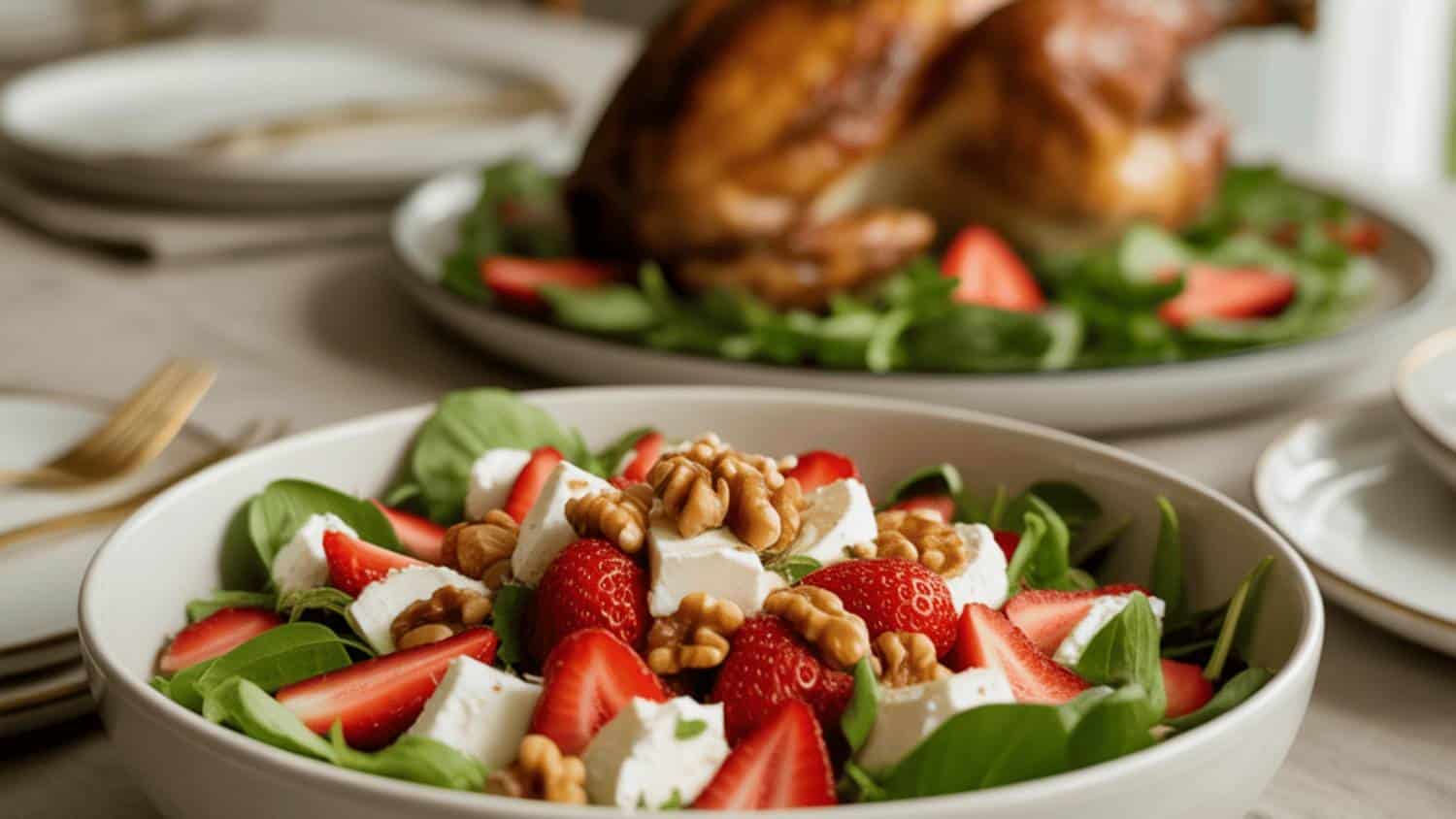 Strawberry Goat Cheese Salad with Roasted or Candied Walnut