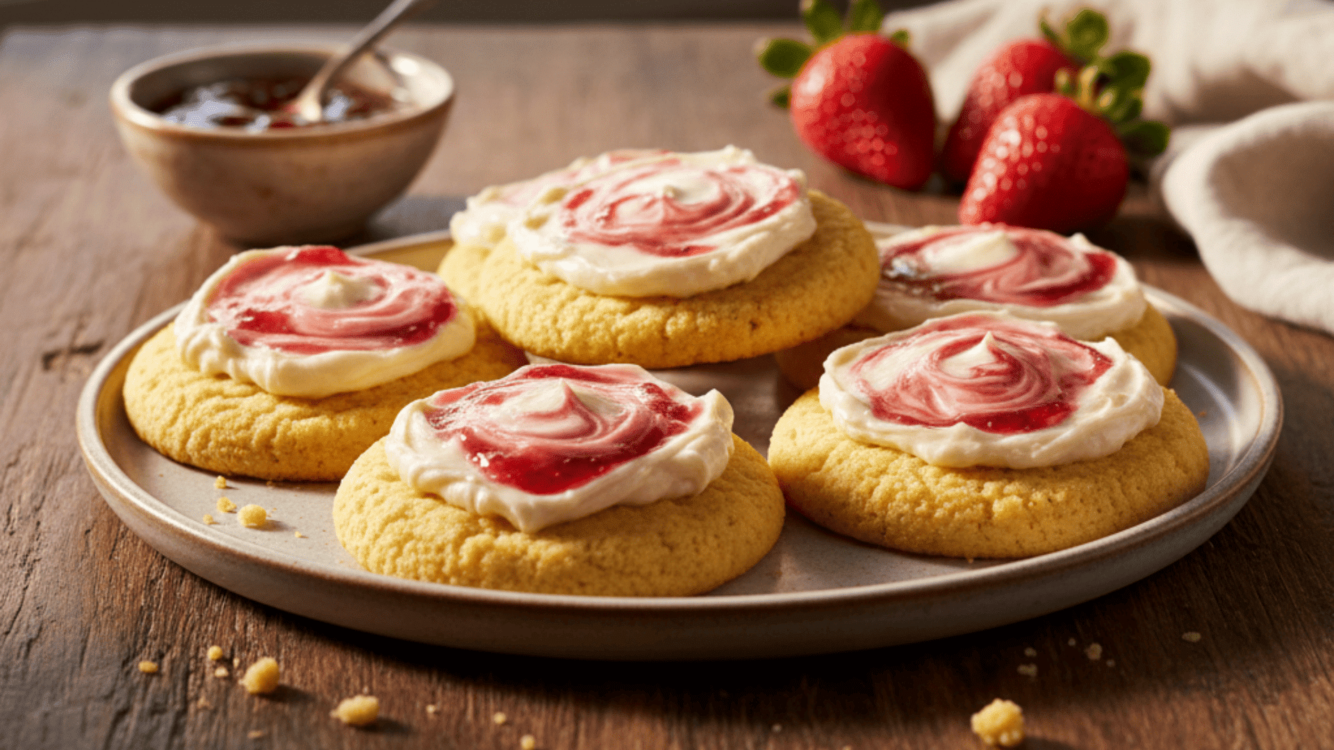 Strawberry Honey Butter Cornbread cookie