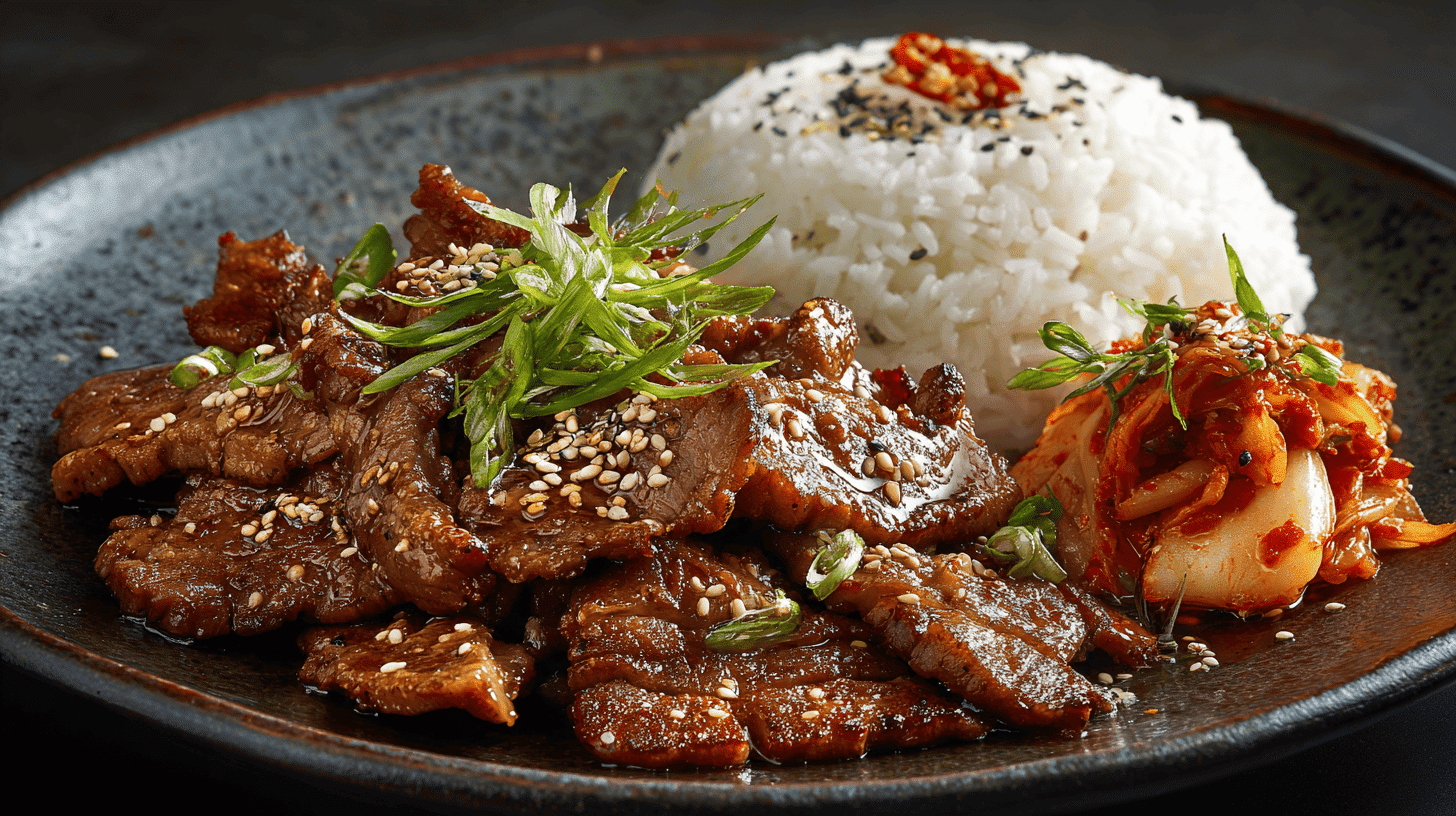Sweet And Savory Korean Beef Belly Bulgogi With Rice