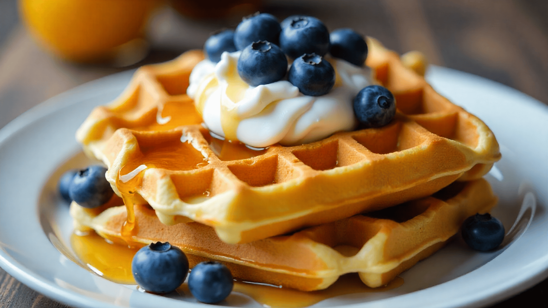 blueberry lemon protein waffles