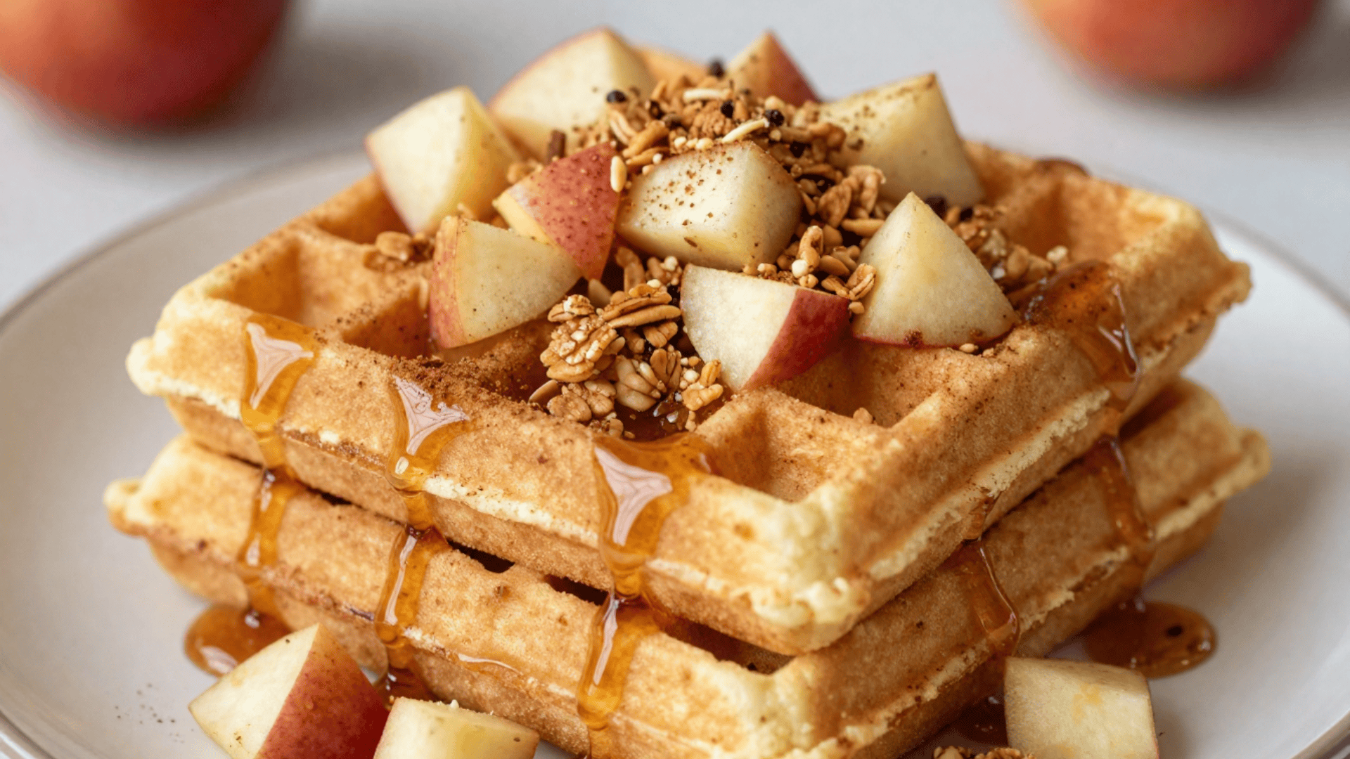 cinnamon apple protein waffles