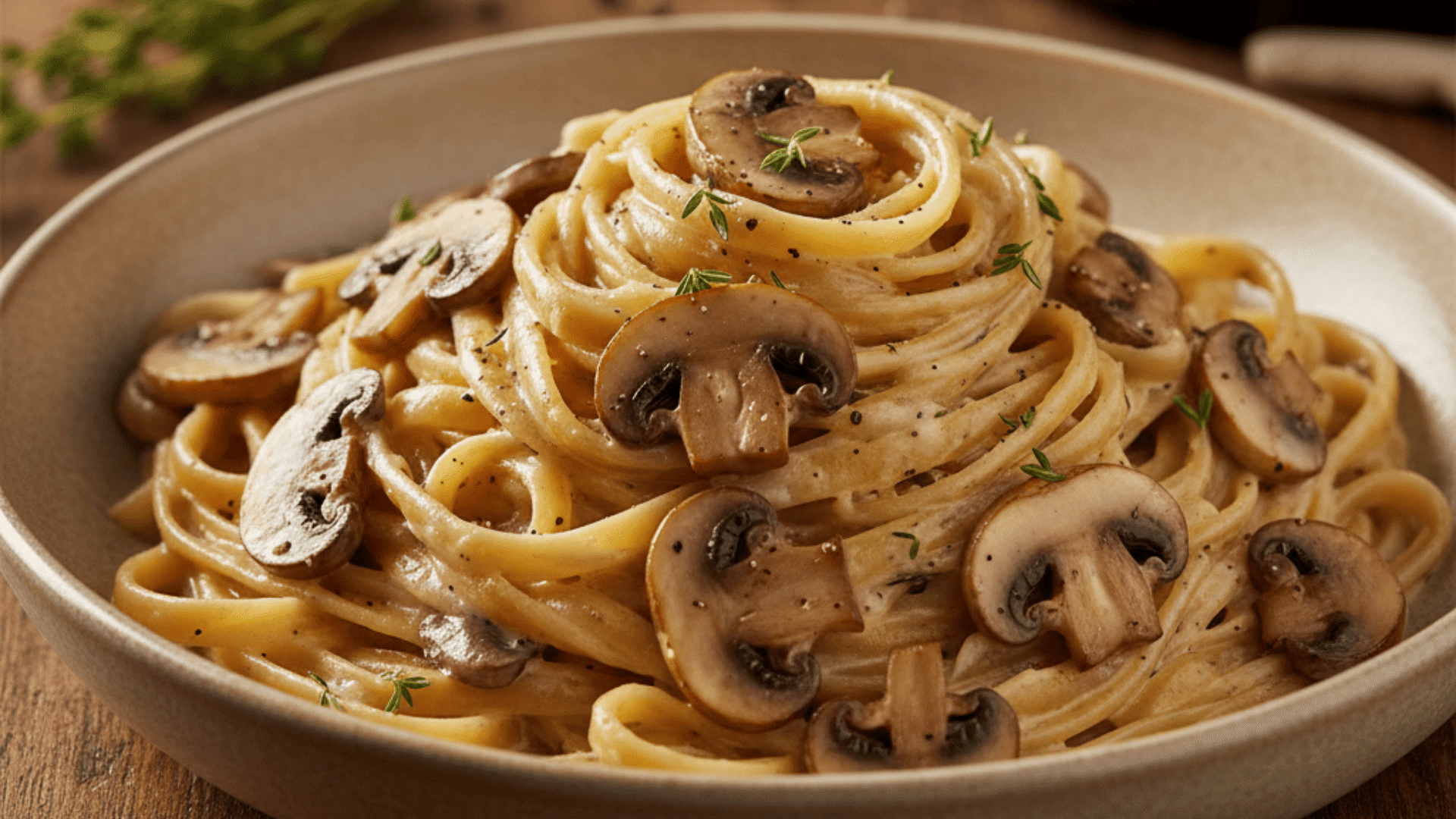 creamy mushroom fettuccine