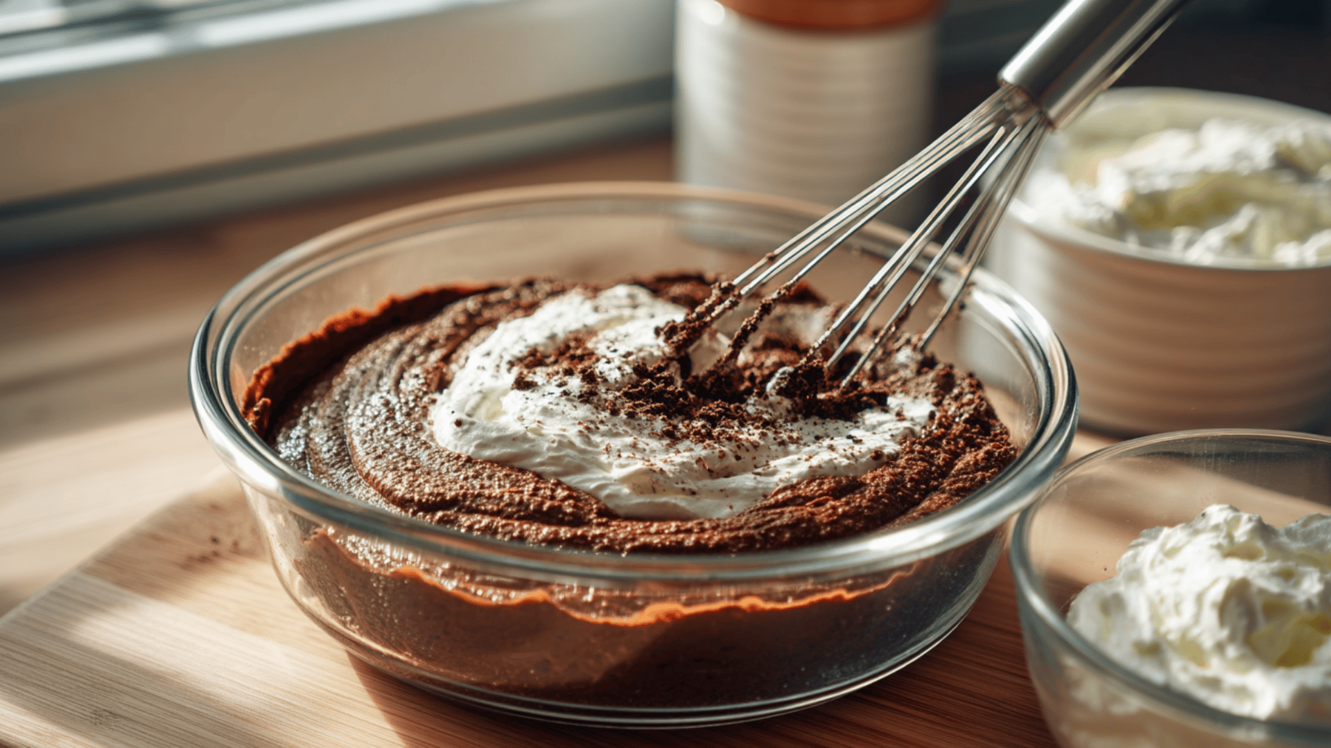 make the chocolate cheesecake filling