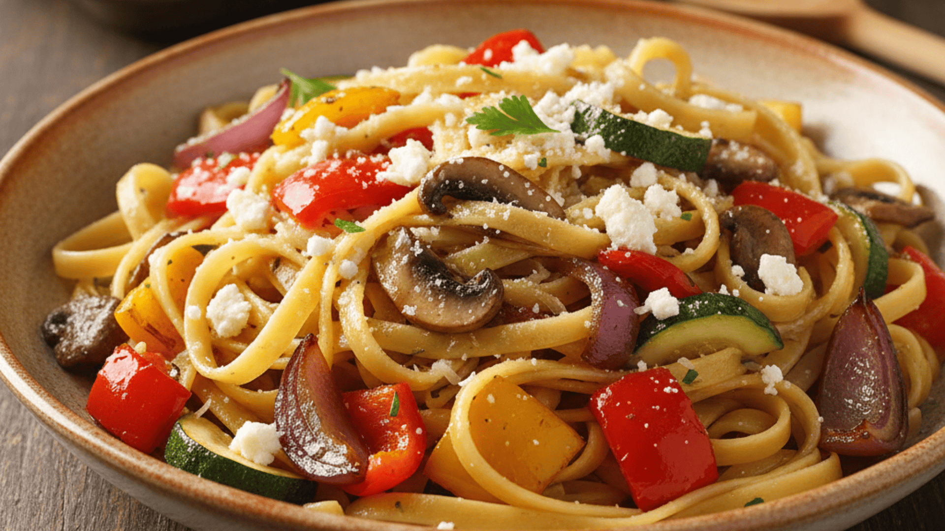 roasted vegetable fettuccine