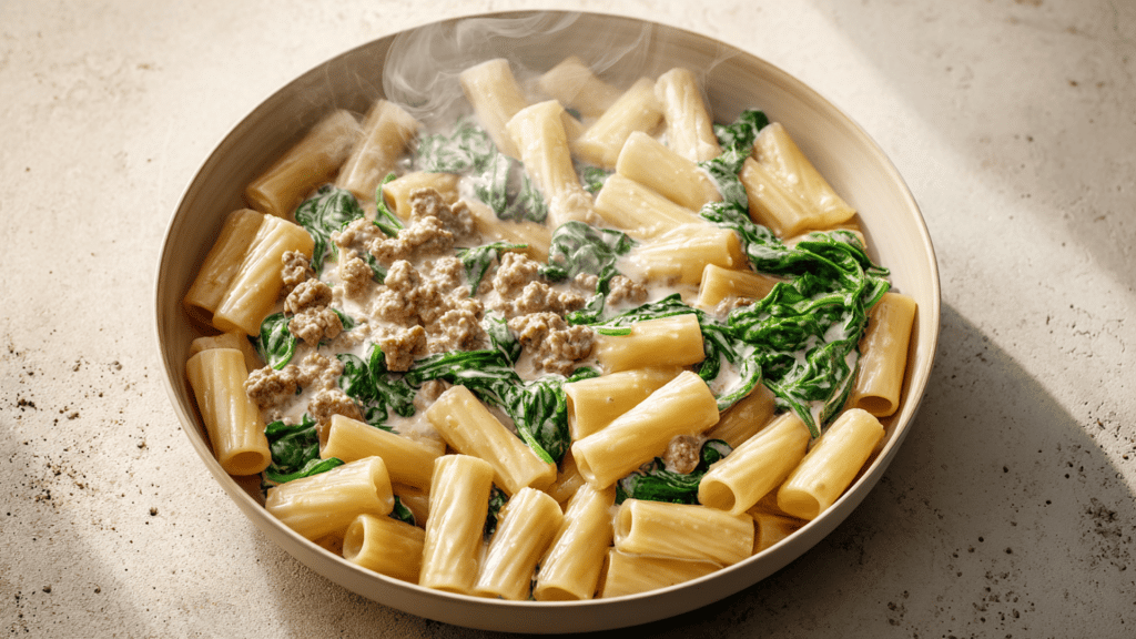 sausage spinach pasta