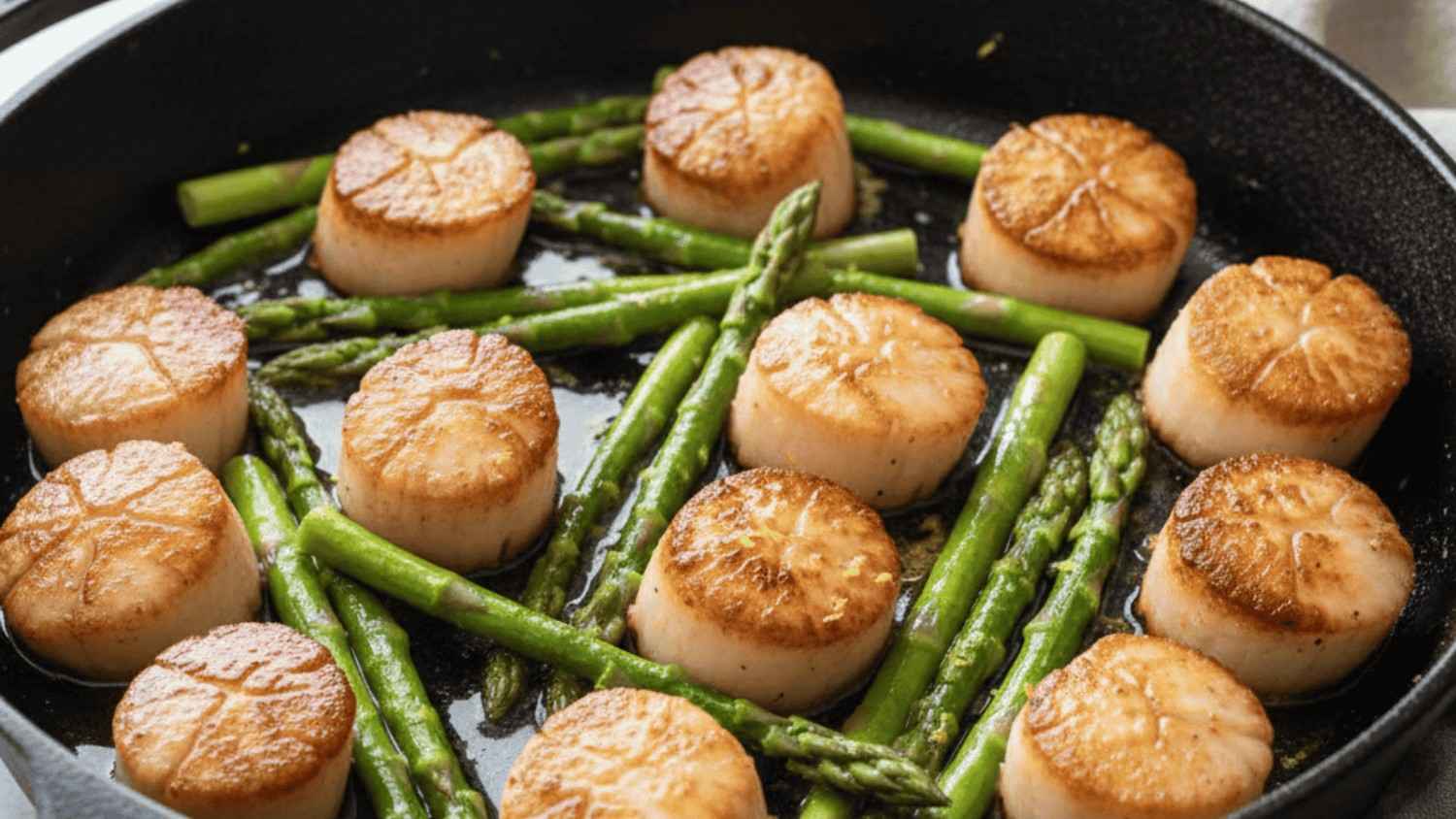 skillet scallops with asparagus